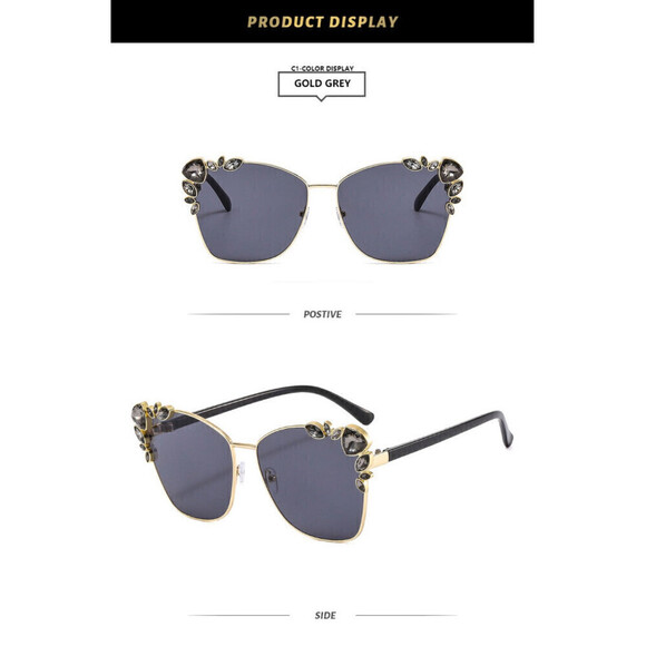 Cat Eye Shaped Sunglasses In Gray - Picture 6 of 6